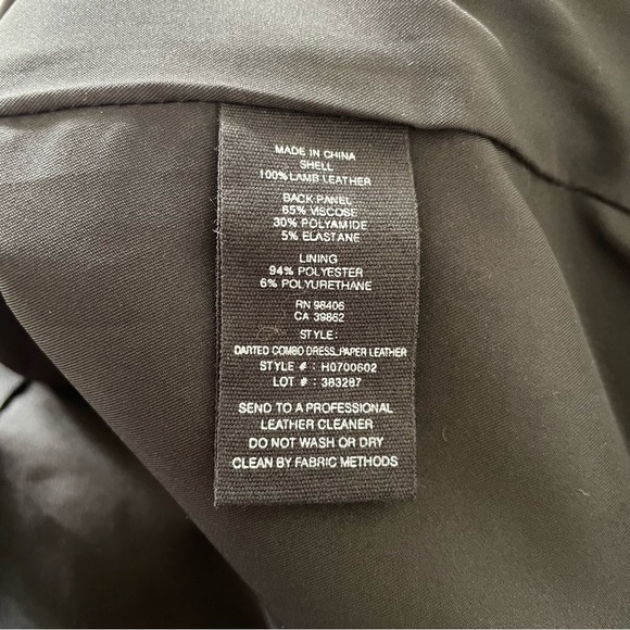 Theory Black Paper Leather Darted Combo Fit Flare Sleeveless Dress H0700602 Sz 4 - Picture 9 of 11